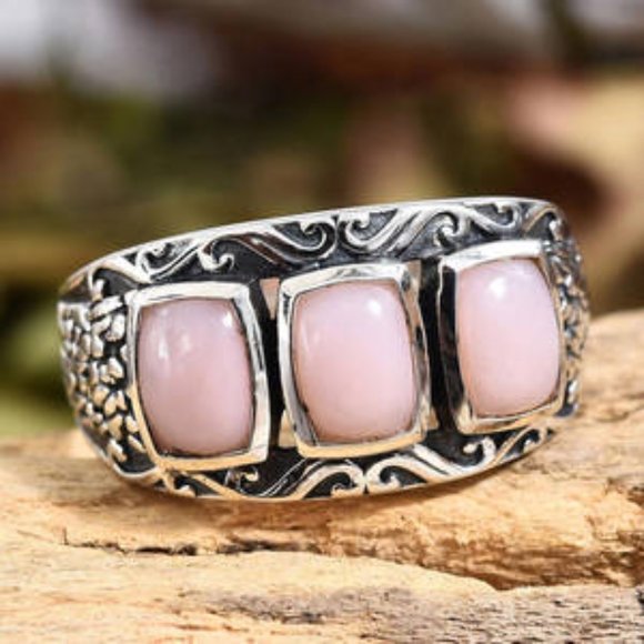 Peruvian Pink Opal Ring in Sterling (Size 7.0) - Picture 2 of 4